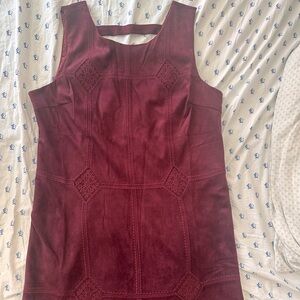 Women's Burgundy Suede Sheath Dress
